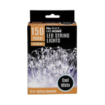 Battery Operated LED String Lights - Indoor / Cool White, 15 metre